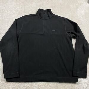 Rains Sweatshirt Mens L Black 1/4 Zip Fleece Pullover Mock Neck Water Resistant